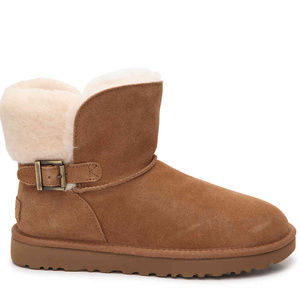 UGG KAREL MINI SUEDE BUCKLE BOOTS NEW